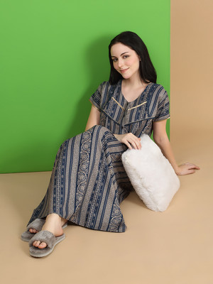 SWEET DREAMS Women Nighty(Dark Blue)