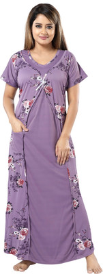 SHOPPING STATION Women Nighty(Multicolor)
