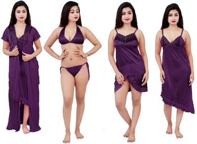 Minha Women Nighty Set(Purple)