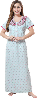 Lovira Women Nighty(Blue)