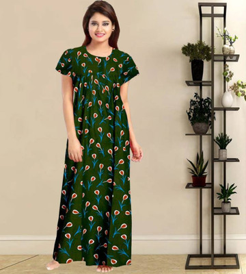 Savicreation Women Nighty(Multicolor)