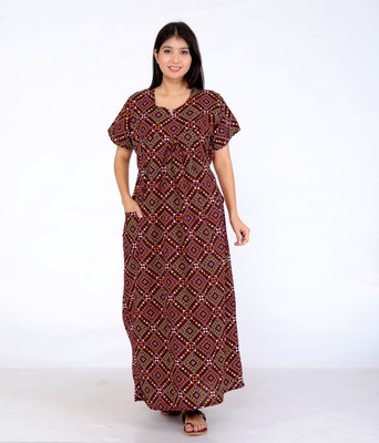 Hans Craft Women Nighty(Multicolor)