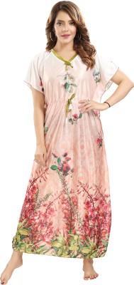 Mahaarani Printed Satin Blend Women Kaftan