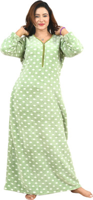 MIAVII CREATION Women Nighty(Green)