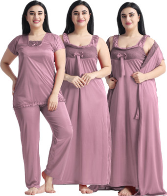 kavya enterprizes Women Nighty Set(Pink)