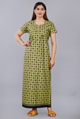 Geeta Fashion Women Nighty(Green)