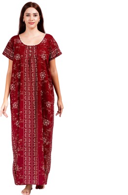 Breezly Women Nighty(Maroon)