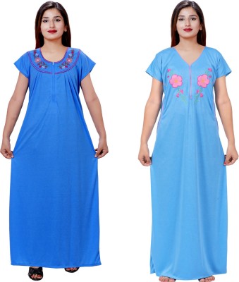 NACNO Women Nighty Set(Blue)