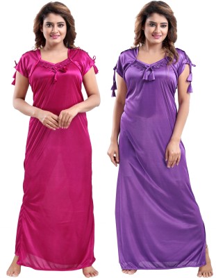 LIFE-TALE Women Nighty Set(Pink)