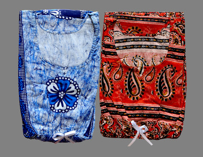 Parth Fashion Women Nighty(Blue, Red)