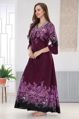HR creation Women Nighty with Robe(Purple)