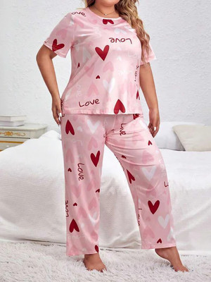 AMERICAN FASHION Women Nightdress(Pink)