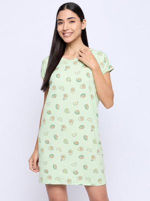 Camey Women Nighty(Light Green)