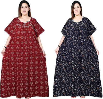 Bindass female collection Women Nighty(Red, Blue)