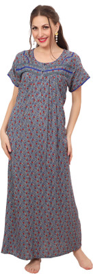 Ms.Lingies Women Maternity/Nursing Nighty(Blue)