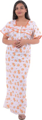 MIAVII CREATION Women Nighty(Orange)