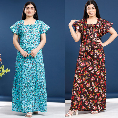 Ganpati Enterprises Women Nighty(Light Green)