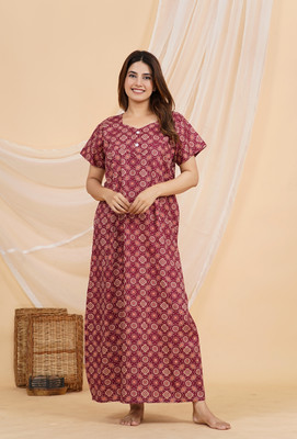 Vardhana Women Maternity/Nursing Nighty(Maroon)