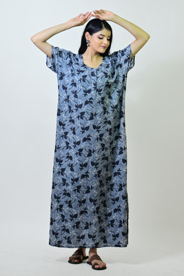 PINK CITY MART Women Nightshirts(Grey)