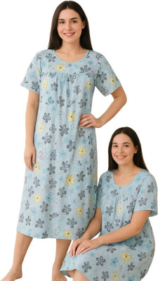 Pari's Hub Women Nightdress(Grey)