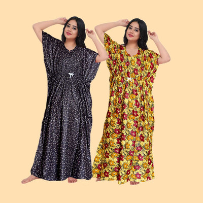 dinesh enterprises Women Nighty(Multicolor)