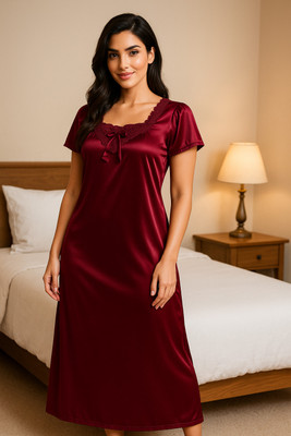 deeva Women Nightdress(Maroon)