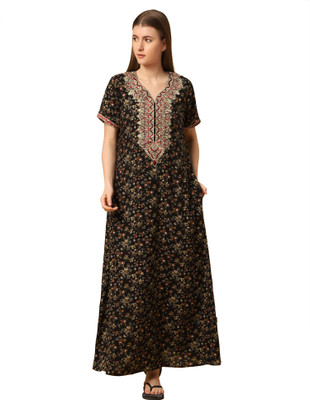 Sanaa Women Nighty(Black)