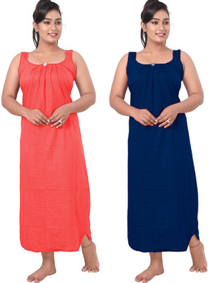 UNIQUE COLLECTONS Women Nighty(Blue, Red)