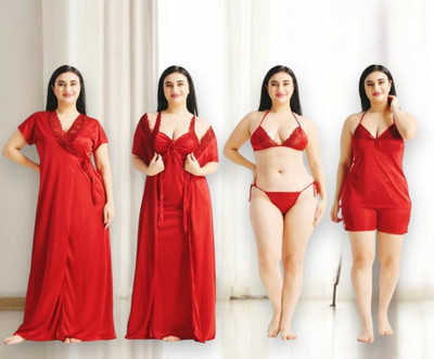 XPIOX Women Nighty(Red)