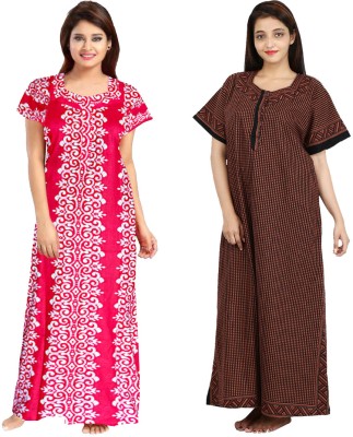 PINK CITY MART Women Nighty(Pink, Brown)