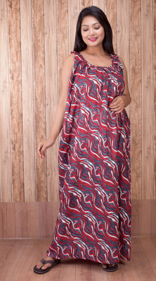 CLYMAA Women Nighty(Multicolor)