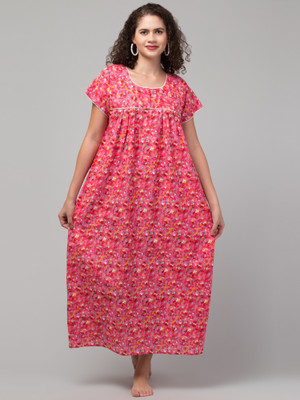 CROWN KING GARMENTS Women Nighty(Multicolor)
