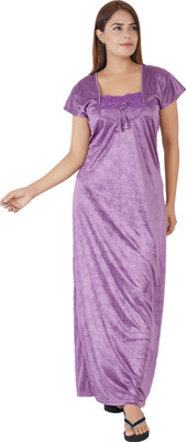 Asaaskm Women Nighty(Purple)
