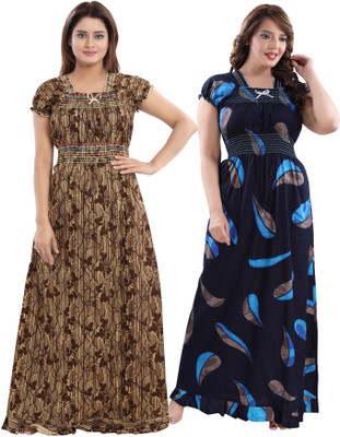 INNER BEATS Women Nighty Set(Multicolor)