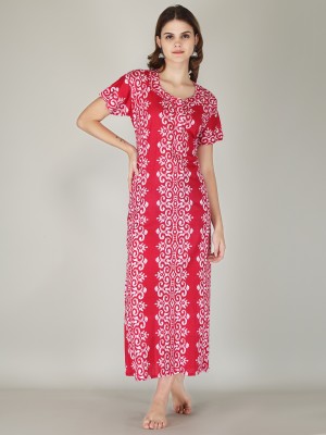 RSJ CREATION Women Nighty(Pink)