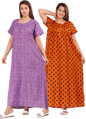 teja fashion Women Nighty(Multicolor)
