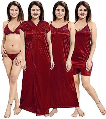 SARR Women Nightdress(Maroon)