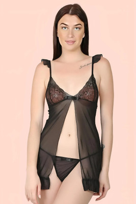 DreamBe Women Chemise(Black)