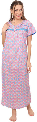 Ms.Lingies Women Maternity/Nursing Nighty(Blue)