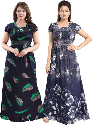 Mallinath Women Nighty Set(Multicolor)