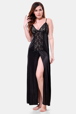DreamBe Women Nighty(Black)
