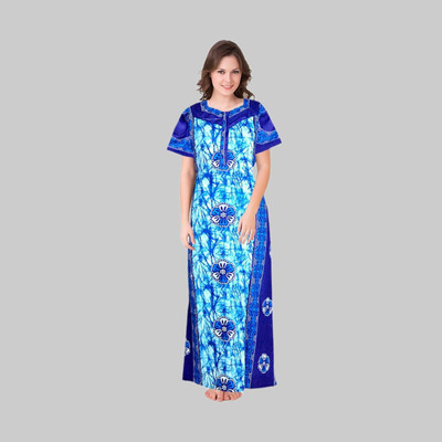 NIRMALA FASHIONS Women Nighty(Blue)