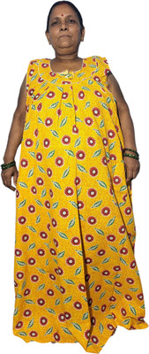 aaapremises Women Nighty(Yellow)