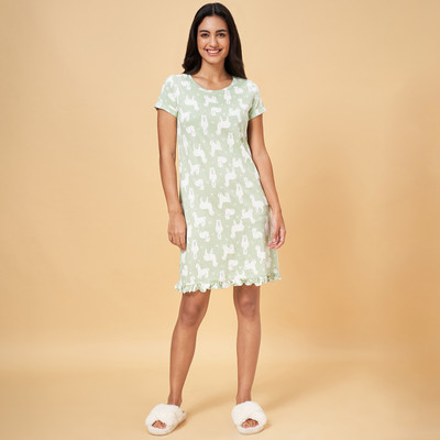 Dreamz by Pantaloons Women Nighty(Green)