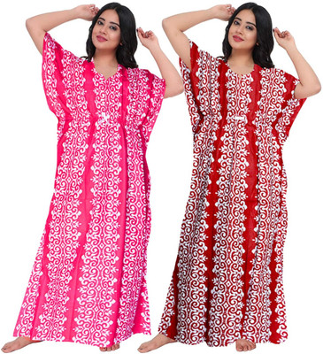 MQ FASHIONS Women Nighty(Pink, Maroon)