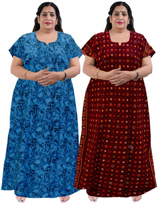 nayra enterprieses Women Nighty(Purple)
