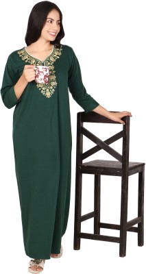 H&Y Women Nighty(Dark Green)