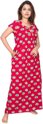 UDI WORLD Women Nighty(Pink)