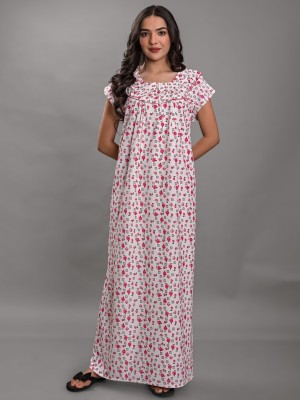 rajeraj Women Nighty(Pink)