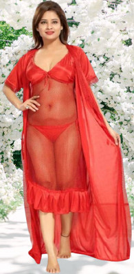 ovida Women Nighty(Red)